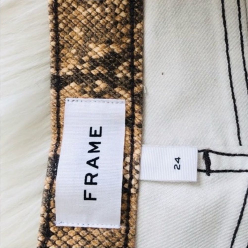 FRAME Le High Crop Coated Python High Rise Skinny Jeans Pants  Size 24 NEW - Picture 8 of 8